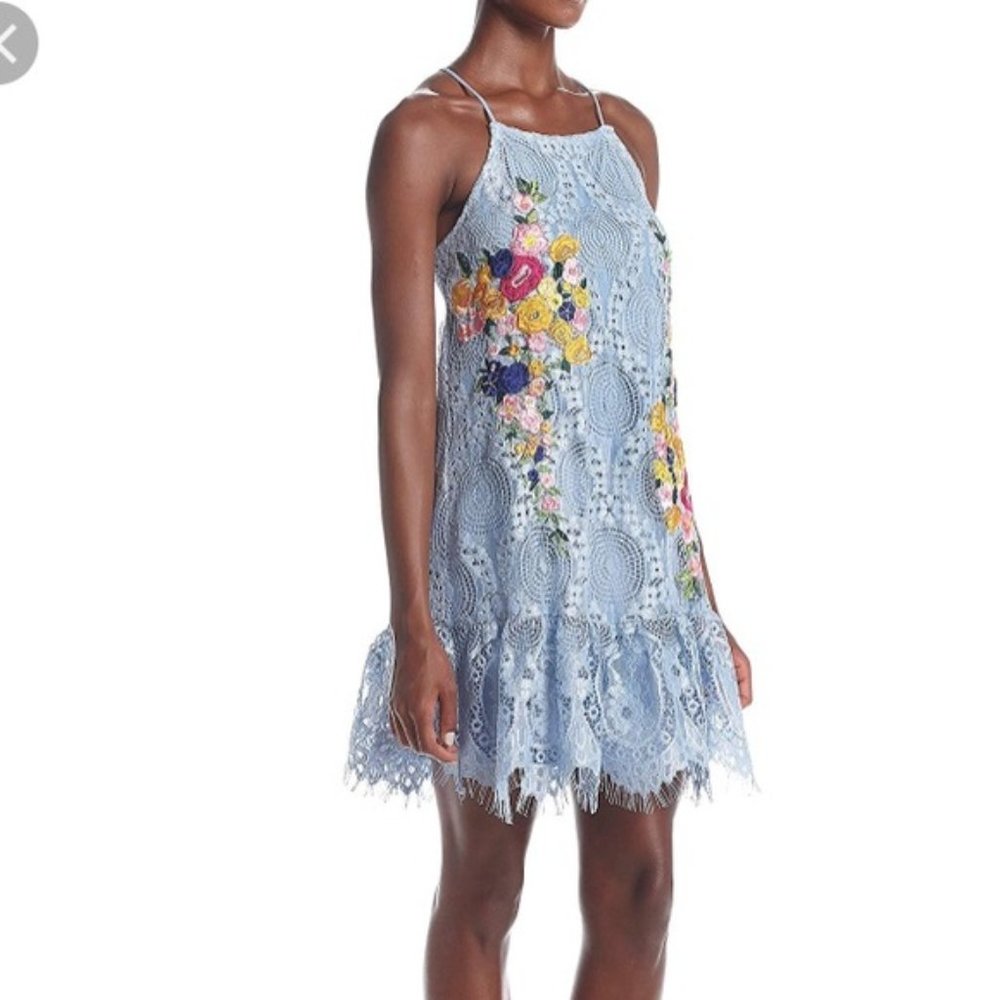 Nicole Miller NY Lace Embroidered flower dress